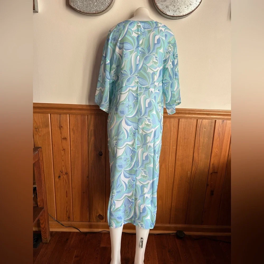 Shade & Shore S/M bathing suit cover, blues and greens, swim suit cover, cruise